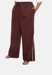 Брюки больших размеров в тонкую полоску с эластичным поясом и широкими штанинами Friends Like These, Burgundy Red