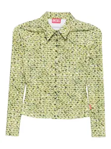 Топ с длинными рукавами и узором DIESEL, зеленый