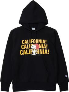 Толстовка Champion с длинным рукавом, 11,5 унций, свободного кроя, с резиновым графическим принтом PEANUTS Snoopy, REVERSE WEAVE (R), с капюшоном, C3-C130, мужская, черный