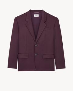 Жакет из шелкового атласа "дюшес" SAINT LAURENT, фиолетовый