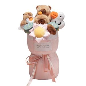 Плюшевая кукла buddhist capybara bouquet, высота 40см LEWAHON