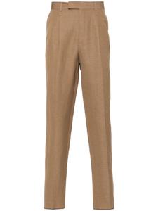 Зауженные льняные брюки Zegna, коричневый