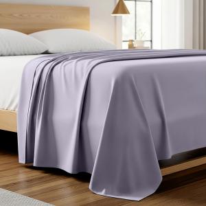 Mellanni Комплект постельного белья King, охлаждающий, устойчивый к смятию, выцветанию и пятнам, лавандовый, в комплекте 1 простыня