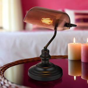 Настольная лампа Globo Lighting Antique, цветное стекло / железо - 1-световой - черный / медный