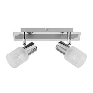 Потолочный светильник Brilliant Lea, металл/стекло - серебро - 2 лампы