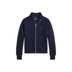 Polo Ralph Lauren Сплошной цвет стеганый с вышивкой пони на молнии с длинным рукавом marine blue детский