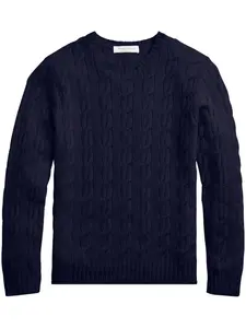 Кашемировый свитер фактурной вязки Ralph Lauren Purple Label, синий