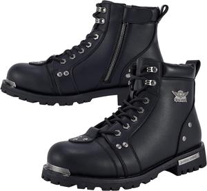 Мотоциклетные ботинки GARGOYLE BELLS для мужчин, из искусственной кожи, армейские ботинки для мужчин, на шнуровке и с боковой молнией (черные, американская система размеров обуви, взрослые, женские, числовая, средний размер, 10)