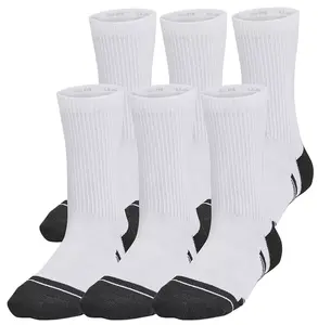 Носки Under Armour Youth Performance Tech Crew — 6 шт, белый/серый