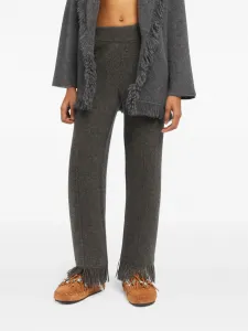 Трикотажные брюки с бахромой Alanui, серый