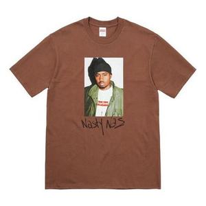 Футболка fw17 nas tee brown character printing short sleeve Supreme, коричневый