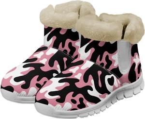 Женские зимние сапоги из коровьей кожи с меховой подкладкой, теплые фланелевые, противоскользящие, легкие уличные сапоги для женщин, размер США 6-12 Fuxowvby, Cow Skin Pink