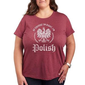 Футболка с принтом "Plus of course i'm right i'm polish" Unbranded, Heather Dark Red