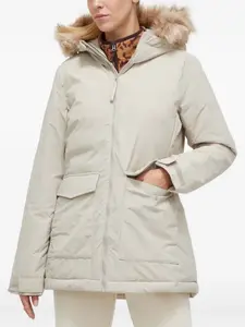 Куртка с капюшоном из искусственного меха adidas, нейтральный