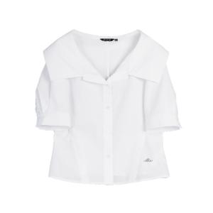 ELLE Рубашка Women's White Lapel Moderate
