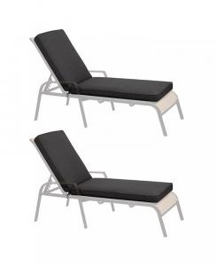 Подушка для уличного шезлонга, длина 41,7 дюйма x 22 дюйма x ширина 3 дюйма, подушка для сиденья стула — набор из 2 шт Aoodor, черный