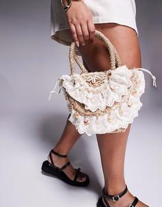 Мини-сумка South Beach, связанная крючком и украшенная ракушками