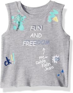 Майка Calvin Klein Little Legacy для девочек, Broderie Grey Heather