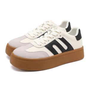 Устойчивые к истиранию, легкие, нескользящие, низкие туфли для скейтбординга для женщин FOXER, Beige/Black