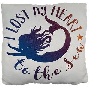 Мягкая подушка белая 38х36см Русалка Сердце диванная подушка декоративная подушка Marabella