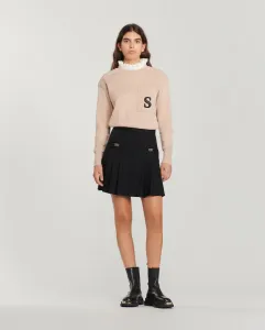 Короткая юбка со складками Sandro, черный