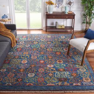 Ковер SAFAVIEH, 305 x 427 см, Sultanabad Collection, Blue & Rust, ручной вязки традиционный восточный из шерсти, идеален для помещений с высокой проходимостью в гостиной, спальне (SUL1101M)