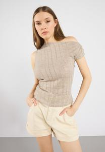 Футболка с принтом Even&Odd, бежевый