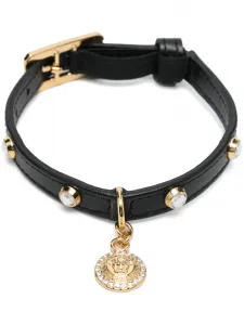 Ошейник для собаки с декором Medusa Versace, черный