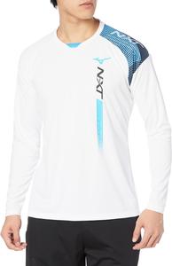 Волейбольная тренировочная толстовка Mizuno N-XT, с длинным рукавом, стандартный крой, Mizuno Move Tech V2MAA511, белый/синий