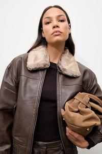 Кожаная куртка Answear.Lab, коричневый