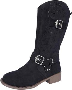 Generic Сапоги до середины икры для женщин с широкой голенью, с круглым носком, на устойчивом каблуке, коричневые повседневные зимние ботильоны с дышащей боковой молнией