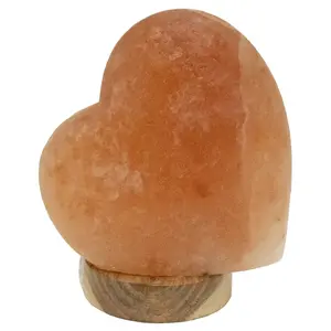 Настольная лампа с кристаллом соли STONE E14 1 шт. Соленый камень, декоративная лампа, декоративный светильник, форма сердца, лампа ко Дню Святого Валентина Globo Lighting, Naturfarben