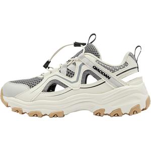 Детские сандалии с низким верхом, устойчивые к износу и скольжению, для подростков QIAODAN, белый/серый