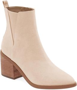 Женские ботильоны Coutgo с острым носком, на массивном каблуке, с боковой молнией, Челси, осенние, Nude