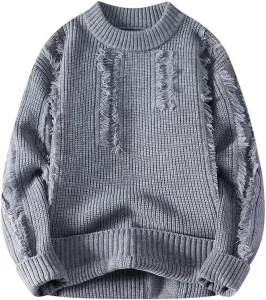 Мужской кардиган с двойной молнией, свободный вязаный свитер