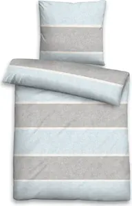 Постельное белье biberna melange flannel BLOCK STRIPES ciel 1x 135x200 см + 1x 80x80 см Biberna