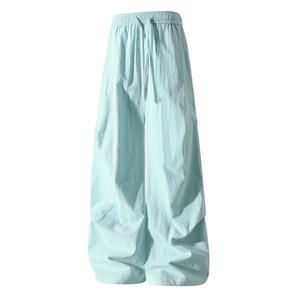 Повседневные брюки Unisex тонкие прямого кроя X1617, светло-cyan