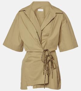 Рубашка из хлопкового твила Dries Van Noten, бежевый