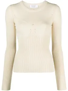 Топ с перфорацией Marine Serre, нейтральный