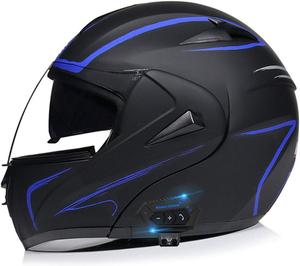 Шлем Esrada Bluetooth с откидным двойным козырьком, черный / синий