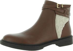 Женские ботильоны Kenneth Cole REACTION с пряжкой, уютные, из кожи с искусственным мехом, Mid Brown