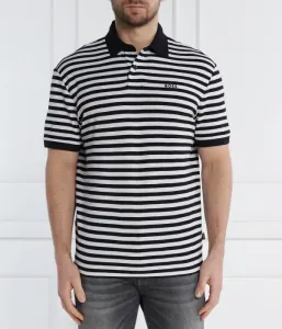 Поло PalesStripe regular fit Boss Orange, черный