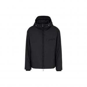 EMPORIO ARMANI Утепленная худи на молнии с капюшоном, Black