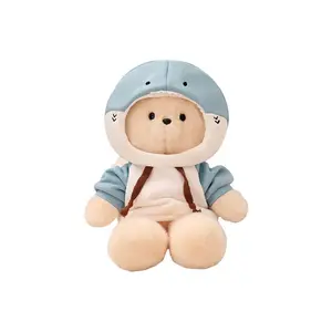 Трансформирующаяся льняная плюшевая кукла медведя, высота 40см/50см KUMAOYA, белый