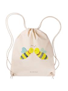Mr. & Mrs. Panda Тканевая сумка с изображением пчелы и мотивом любви, кремового цвета, без надписи