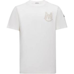 Футболка с логотипом на заплатке Moncler, белый