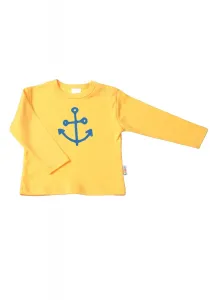 Лилипутская рубашка с длинными рукавами "Якорь" и кнопками на плече Liliput, желтый
