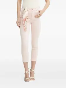 Джинсы из денима с пятью карманами и логотипом GUESS USA, розовый