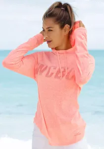 Рубашка с капюшоном Venice Beach, с принтом спереди, рубашка с длинными рукавами из смеси хлопка, спортивная, коралловый