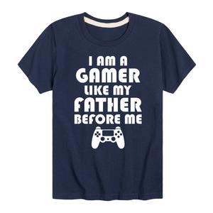 Футболка Gamer Like Father с рисунком для мальчиков 8–20 лет Licensed Character, темно-синий